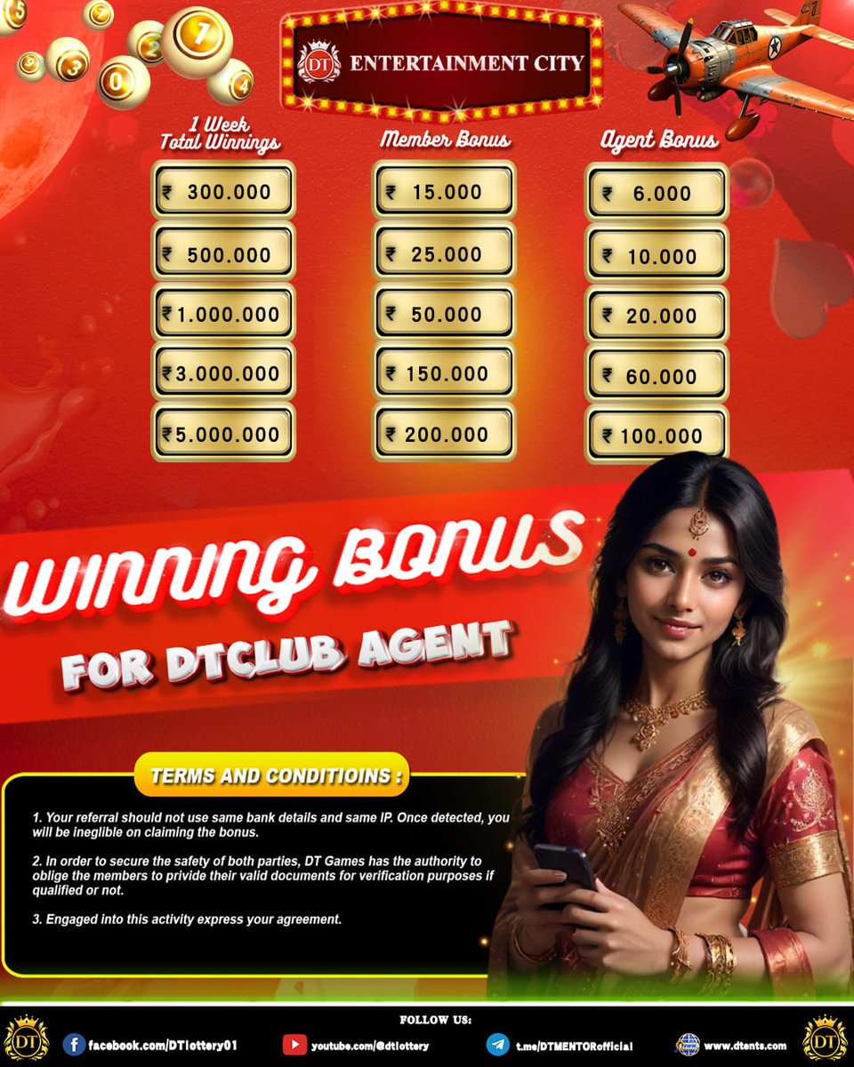 indiaonline01's tweet photo. Boost Your Income Every Week with DT Entertainment: Exclusive Agent Rewards!

🎬 YT : @dtlottery
🌐 Website : https://t.co/Xtq3NFYHUd
#BiggBoss18
#PAKvsENG
#ImranKhan
#DevaBhauChiMetro
#ViratKohli
#सबCultures
#dtentertainment
#dtgames https://t.co/tfxLBG01Dp