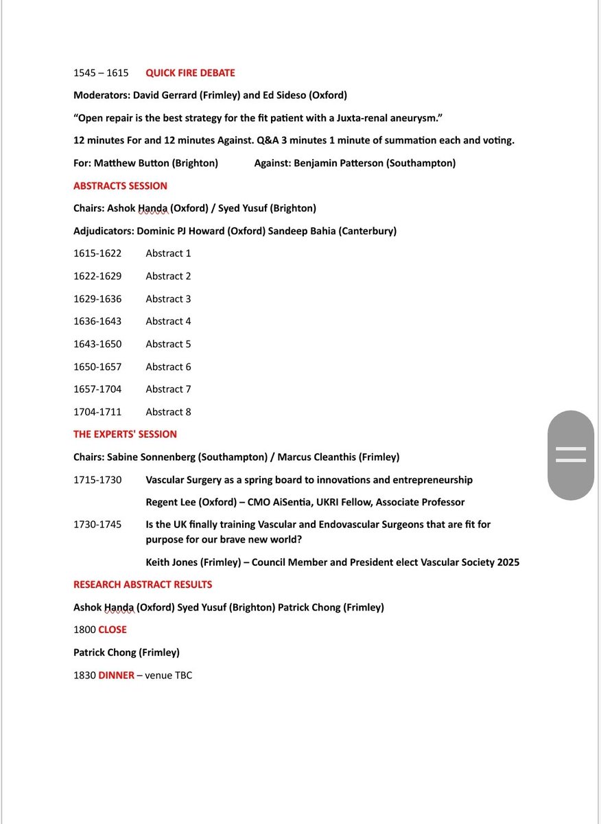 Patrick Chong (@vascularsurgeon) on Twitter photo This meeting is open to all to attend but the competitive prize session only for those who are currently working or who have previously worked in our <a href="/NIHR/">NIHR</a> RRDN regions.
NIHR Joint South East RRDN Vascular Research Day 2024
<a href="/VSGBI/">Vascular Society</a>
<a href="/RouleauxClub/">Rouleaux Club</a>
<a href="/BSETnews/">BSET</a>
eventbrite.co.uk/e/nihr-joint-s… This meeting is open to all to attend but the competitive prize session only for those who are currently working or who have previously worked in our <a href="/NIHR/">NIHR</a> RRDN regions.
NIHR Joint South East RRDN Vascular Research Day 2024
<a href="/VSGBI/">Vascular Society</a>
<a href="/RouleauxClub/">Rouleaux Club</a>
<a href="/BSETnews/">BSET</a>
eventbrite.co.uk/e/nihr-joint-s…