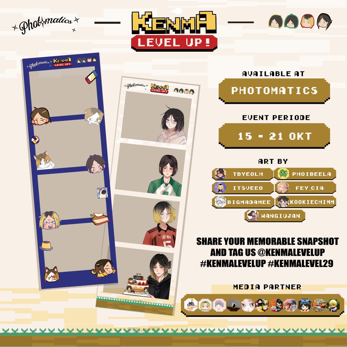 KENMALEVELUP's tweet photo. ✨✨ 𝐊𝐄𝐍𝐌𝐀 𝐋𝐄𝐕𝐄𝐋 𝐔𝐏! ✨✨
𝘒𝘦𝘯𝘮𝘢’𝘴 𝘉𝘪𝘳𝘵𝘩𝘥𝘢𝘺 𝘗𝘩𝘰𝘵𝘰𝘣𝘰𝘰𝘵𝘩 𝘍𝘳𝘢𝘮𝘦 𝘌𝘷𝘦𝘯𝘵 𝘣𝘺 @KENMALEVELUP 

📆 15.10.24 - 21.10.24
📍@photomaticsid

Tag @KENMALEVELUP and use #KenmaLevelUp #KenmaLevel29 when you share your memorable snapshot! 🐈🎮❤ https://t.co/SRm3J6sU7f