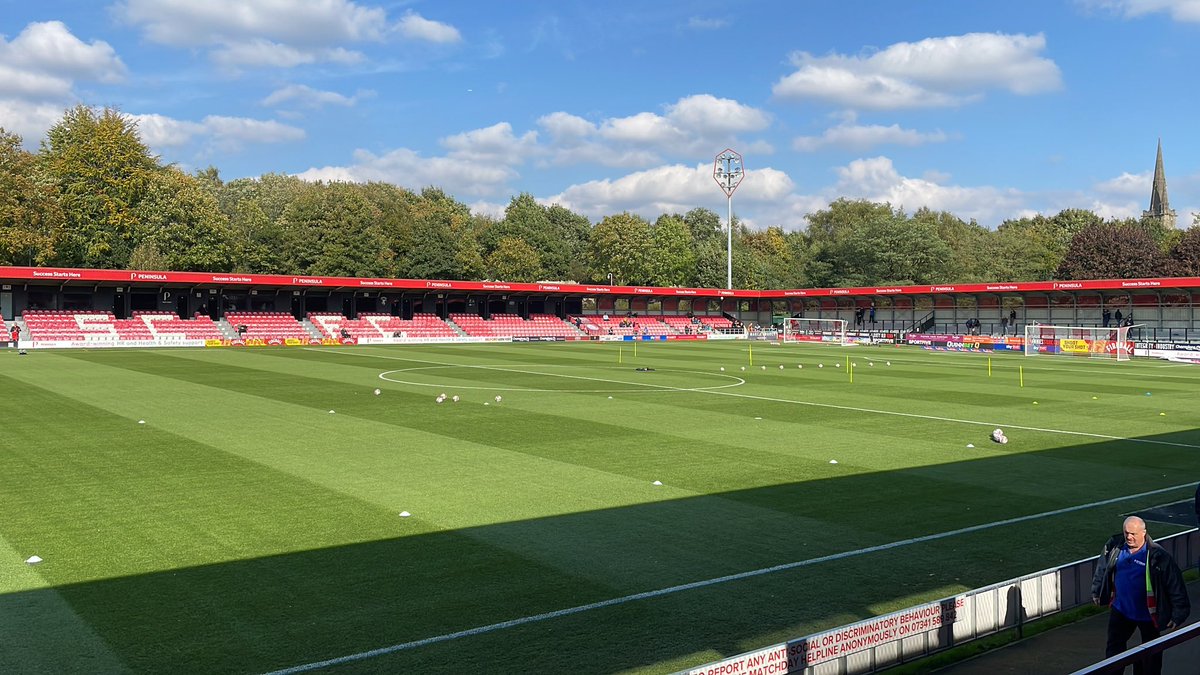 New Stadium for me today for Opta. Salford City v AFC Wimbledon. Lovely day for it.