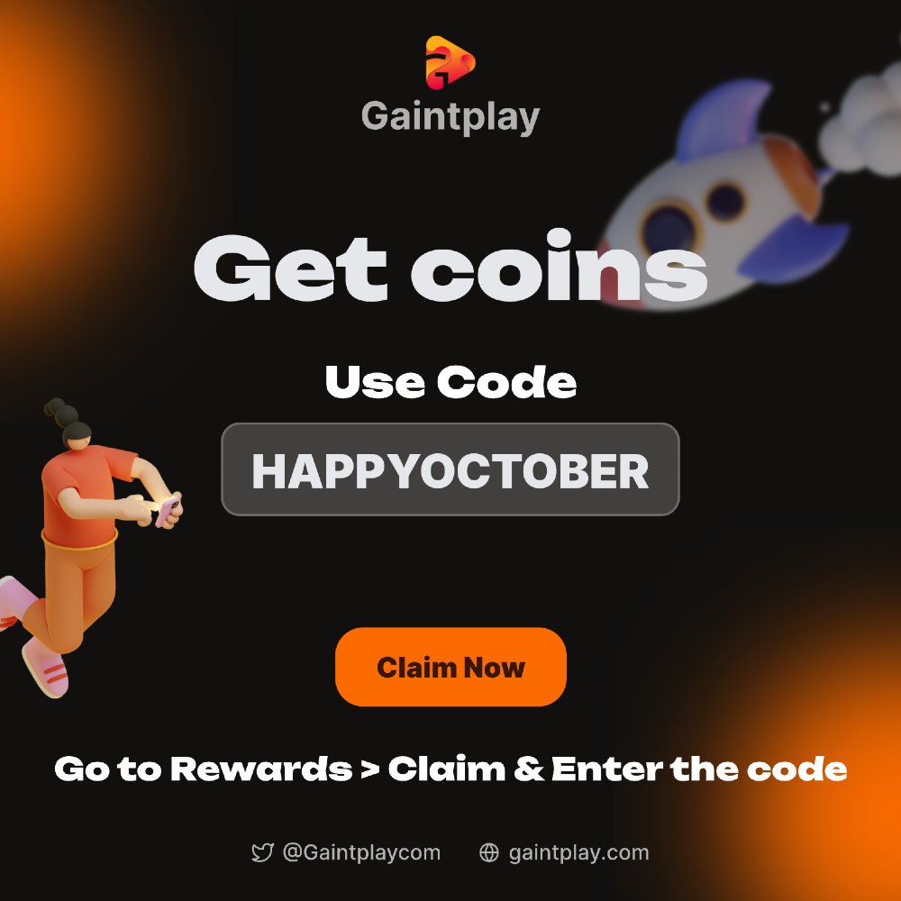 Gaintplaycom's tweet image. Promo code party 🥳 🎉 🎉 🎉!

#gaintplay #gaintplay_reffer #reffer