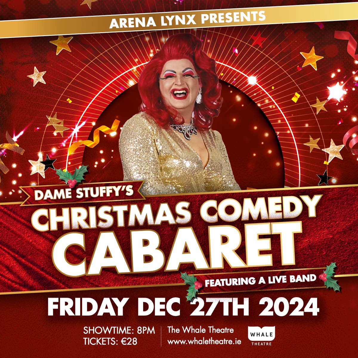 Following my debut at the Whale supporting the fabulous Enya Martin earlier this year, I’m delighted to bring my hilarious comedy cabaret show to Greystones this December for one night only! 😍

Tickets on sale NOW!
 
Friday 27 December | bit.ly/3TWAca2