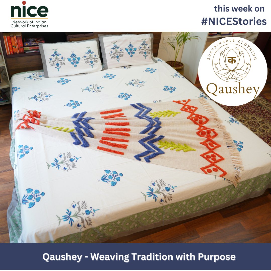 This week on #NICEStories, discover <a href="/QausheyHandloom/">Qaushey</a>, a cultural enterprise founded by Jaspreet Singh dedicated to preserving the art of handblock printing using traditional techniques. Each piece is handcrafted in small batches, ensuring authenticity and a personal connection to