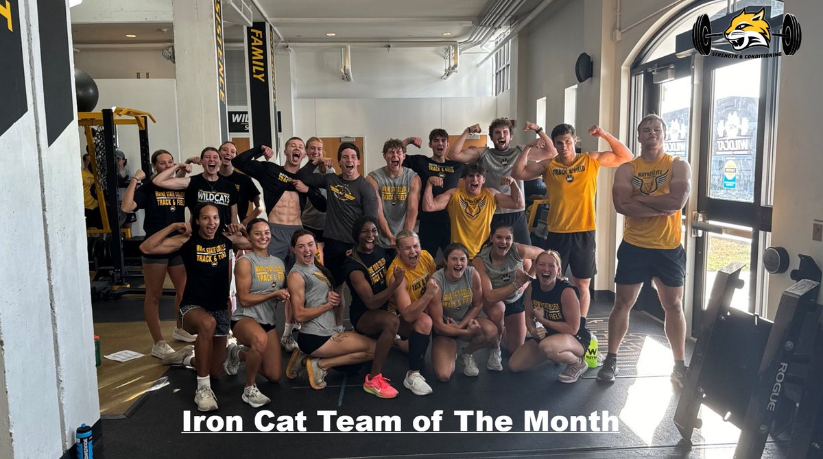 Introducing September’s Team of The month‼️The sprints/jumps/multi group has been working hard in the weight room. Congratulations on being this month’s Iron Cat Team💪🏽⚡️