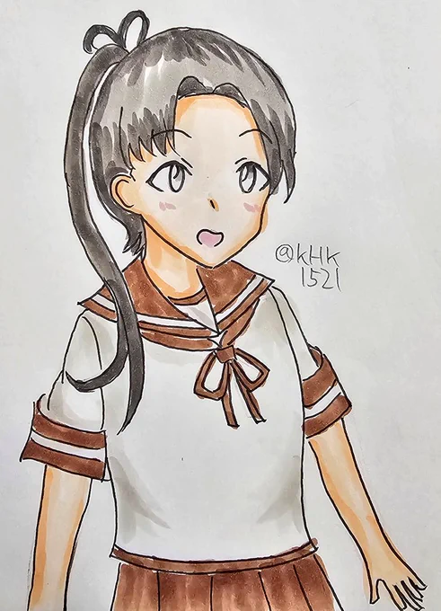 綾波さん#艦これ版真剣お絵描き60分一本勝負_20241005#綾波進水日 