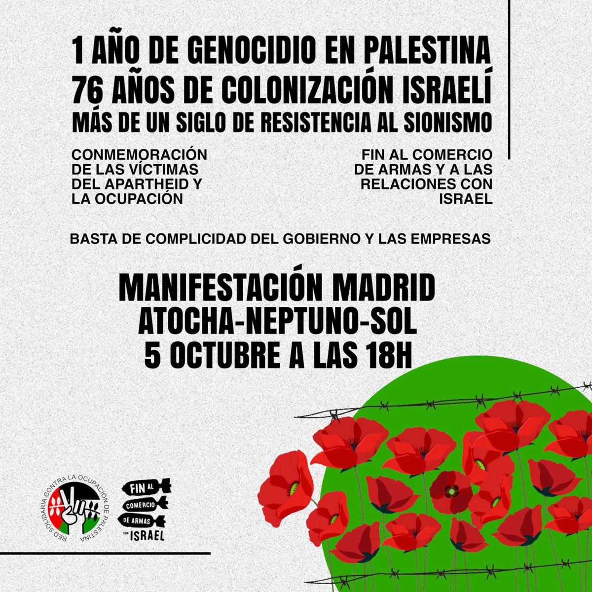 AVLaUnion's tweet photo. ATENCIÓN: Quedamos las 17h en metro parque de Santa María para ir hasta Anton Martín y bajar a Atocha para la mani de apoyo al pueblo Palestina
#solidaridadvecinal https://t.co/TWdjKRC9r6