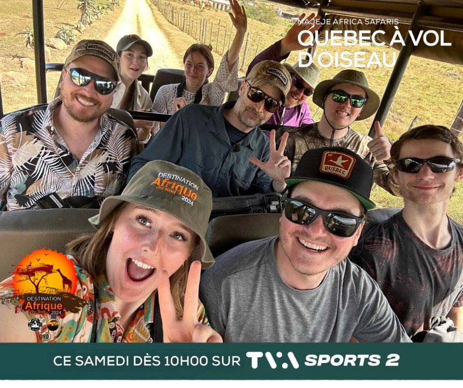 cfpmontlaurier's tweet image. ✨✨À NE PAS MANQUER! ✨✨
Ce 5 octobre 10h, sur TVA SPORTS 2, Québec à vol d'oiseau (QVO) parlera de nous! Épisode tourné à la pourvoirie Majeje Africas Safaris. 

Superbes images dès 10h sur TVA Sports 2 et à 12h sur TVA Sports! 🦒🦁

 #MajejeAfricaSafaris #QVO #tvasports