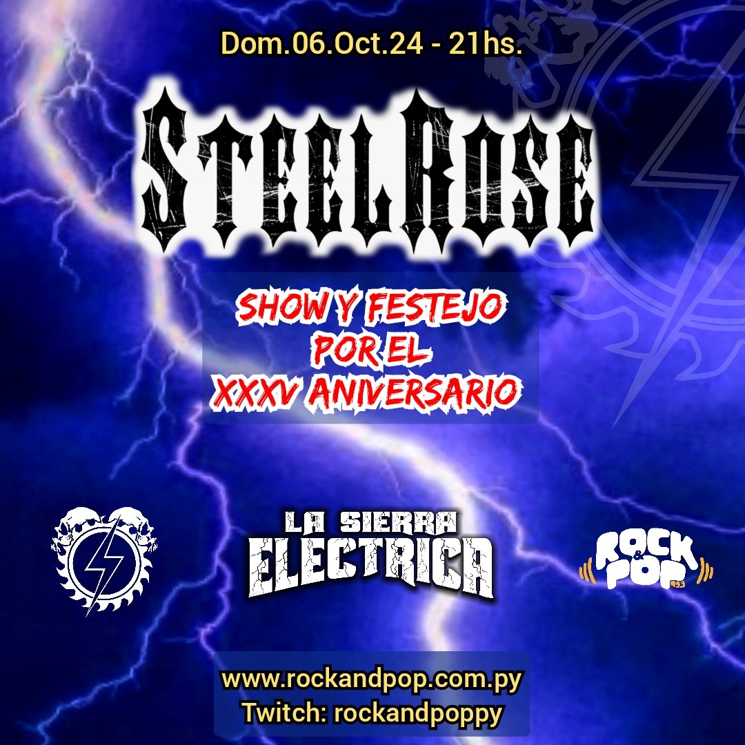 lasierra1999's tweet photo. #1.281 @steelrosebanda festeja su 35 aniversario el 2/Nov. en The Jam , los detalles el domingo 6/Oct. en LSE por @rockandpop955 https://t.co/089a0UBSr1 Twitch: rockandpoppy https://t.co/SUGxDvcizB