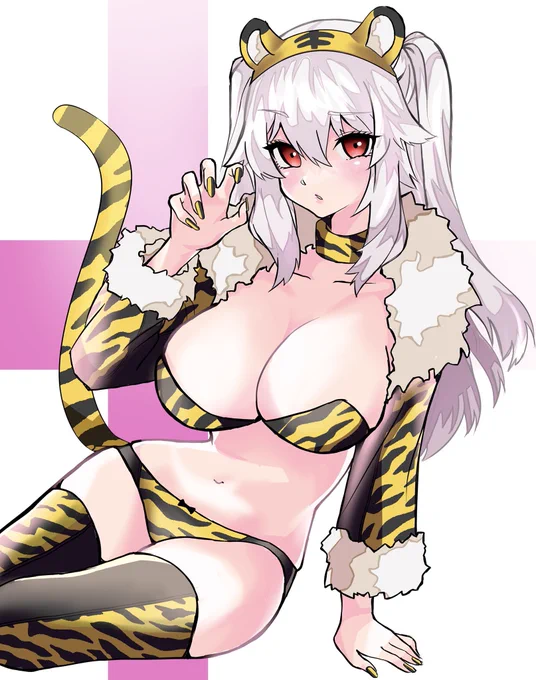 #スキリ絵ート 2021/11〜2022/03制作サブキャラのリスミィ寅年年賀絵チームの清楚枠フォロワー様(コスチューム企画)スキリエート 