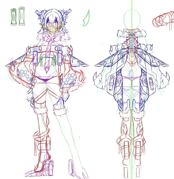 #スキリ絵ート 2022/05〜08制作フレンドが好きなVアピスメルビー制作過程アピスメルビー実装お祝い絵練習絵 