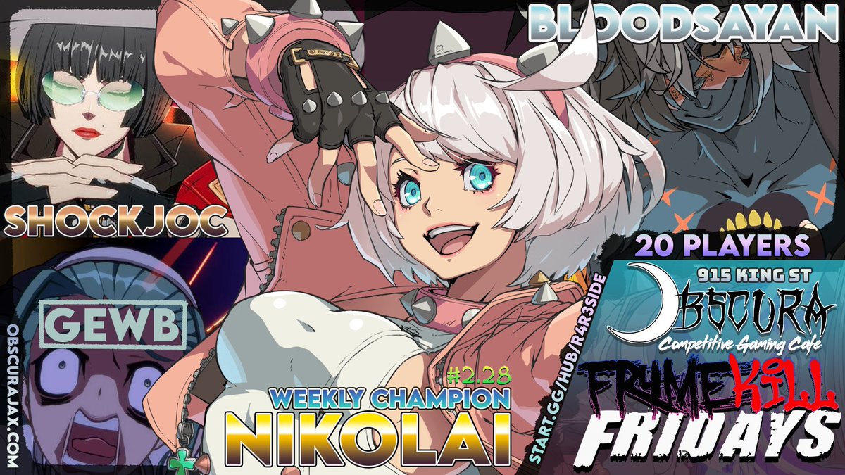 R4R3side's tweet photo. Congrats to our #FrameKillFridays weekly champion! @unfesports @NikolaiFGC claims victory in Guilty Gear Strive!

Don't miss our on our monthly event! October 18th-19th! https://t.co/DDWhZrOWYW https://t.co/MczHflMna3