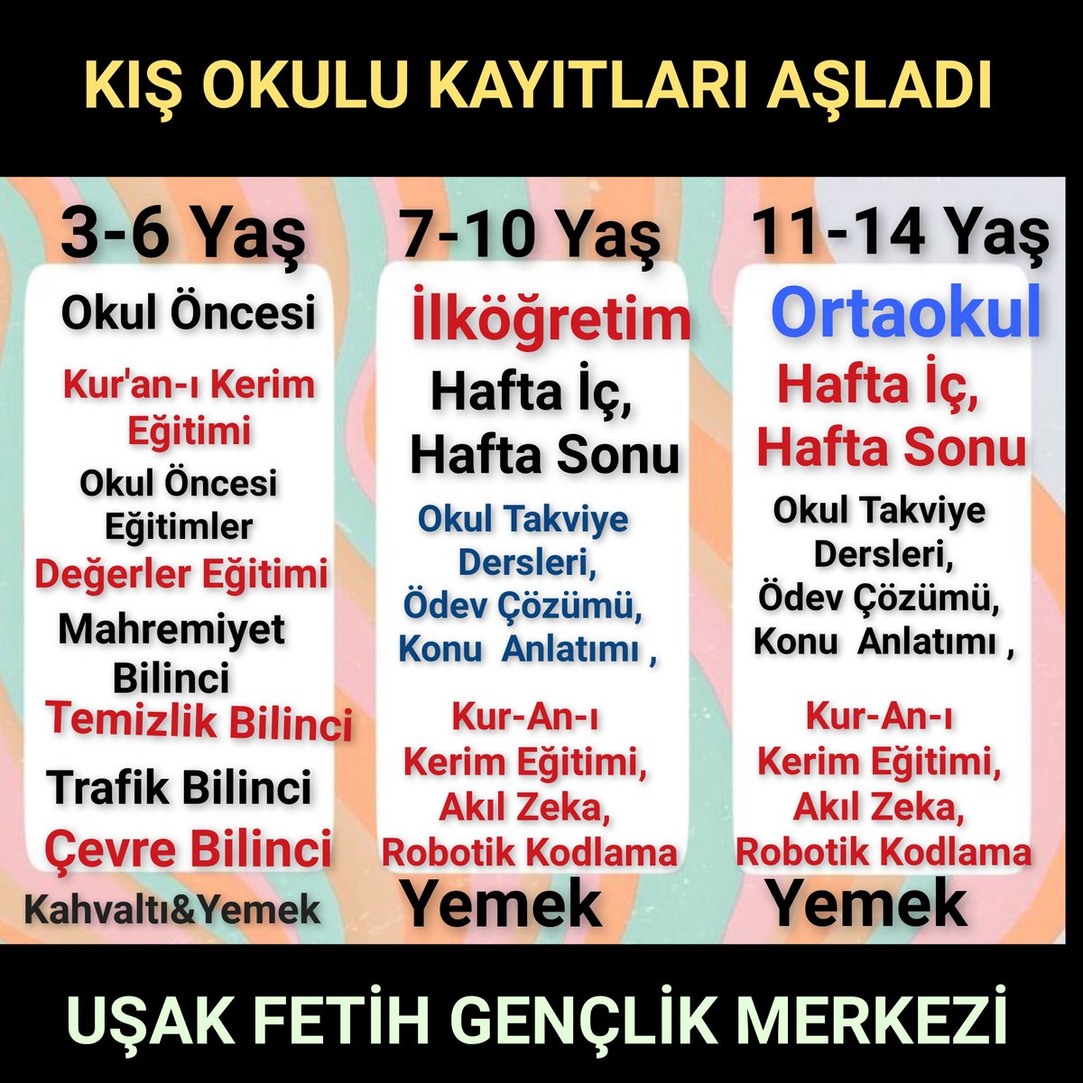Fetih_64's tweet photo. Uşak Fetih Gençlik Merkezi* Bozkurt Mahallesi Hisarkapı Uluyolu No:105/ Uşak
Uşak- 05079004064 https://t.co/dJEagl2TnL