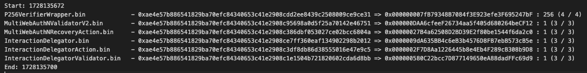Just dropped a PR for <a href="/z0age/">0age</a>  create2crunch enabling chained address computation! Perfect for scenarios like when one contract's address is a constructor arg for another (e.g., P256Wrapper -> MultiWebAuthnValidator)

All in one run, with custom thresholds for each contract 👇