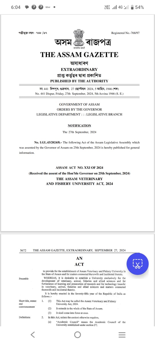 My heart felt gratitude to the Honorable Chief Minister of Assam for notifications of Assam Veterinary University.
Creation of new veterinary university would surely boost and empower the Veterinary profession.
Regards 
Dr. Umesh Ch Sharma 
President VCI &amp; IVA