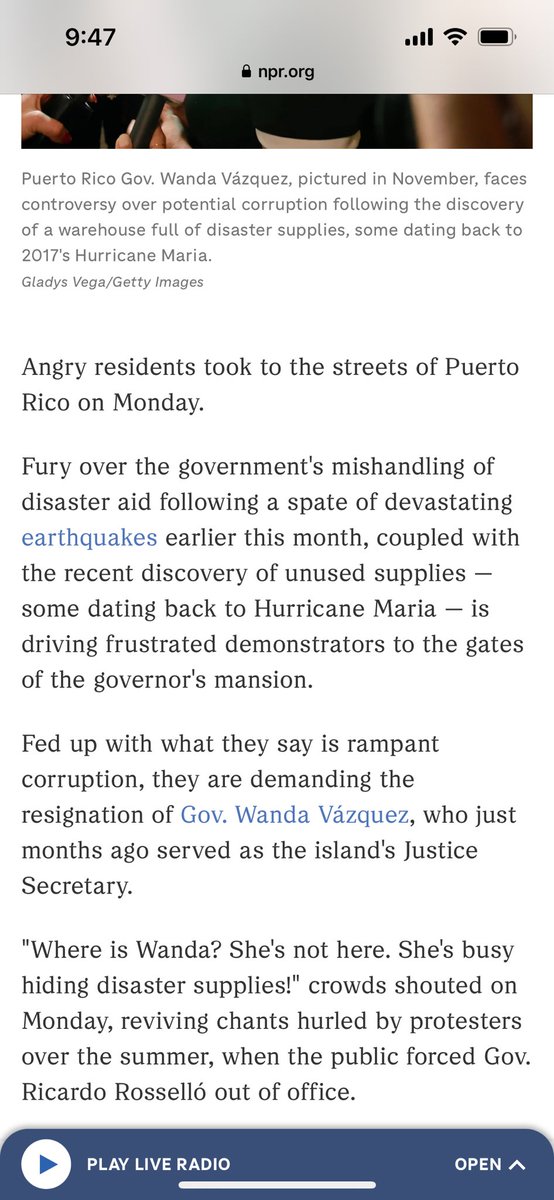 cdieruf3's tweet photo. @SueGiles321356 @J_SKim13 @DrEtiquette From your article of reference, you should read it before blindly posting.  Supplies dating back to Hurricane Maria. https://t.co/caPKsfKcHN