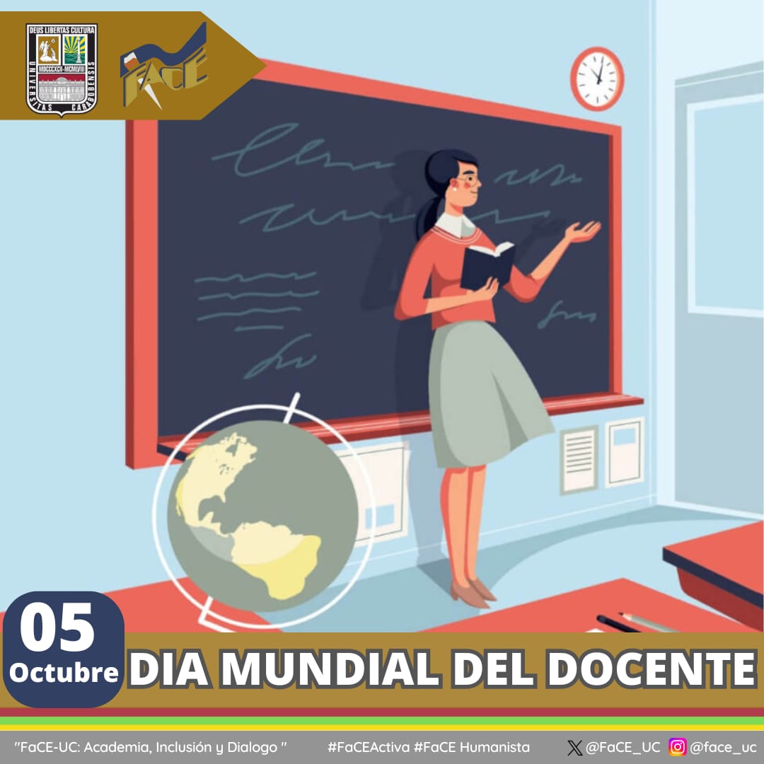 Hoy, 5 de octubre, celebramos a todos los educadores que transforman vidas y construyen futuros, en especial a los de nuestra Facultad de Ciencias de la Educación. #FaCEActiva #FaCEHumanista #Academia #Inclusion #Dialogo #DíaMundialDeLosDocentes