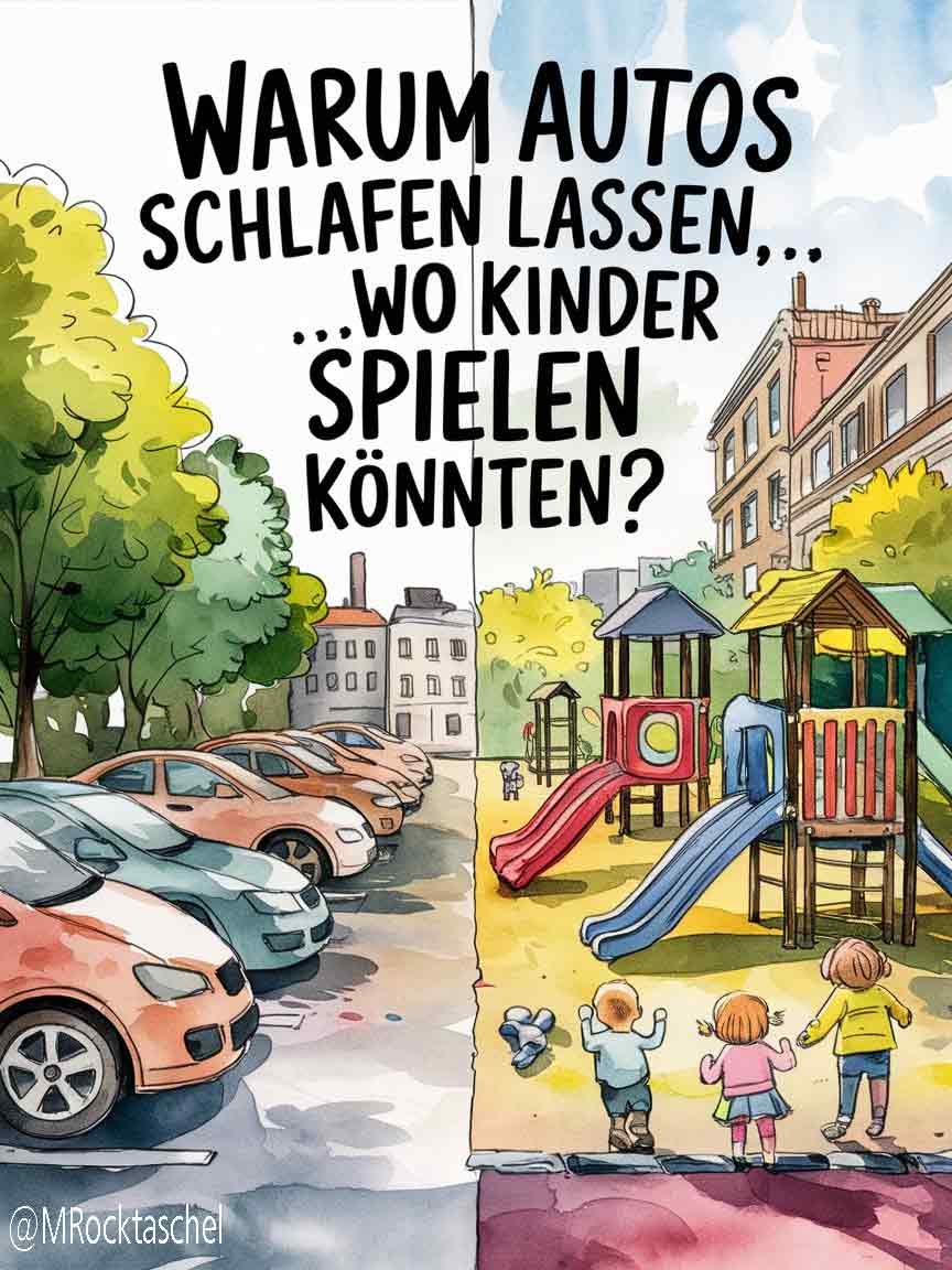 MRocktaschel's tweet image. Warum Autos schlafen lassen, wo Kinder spielen könnten?
