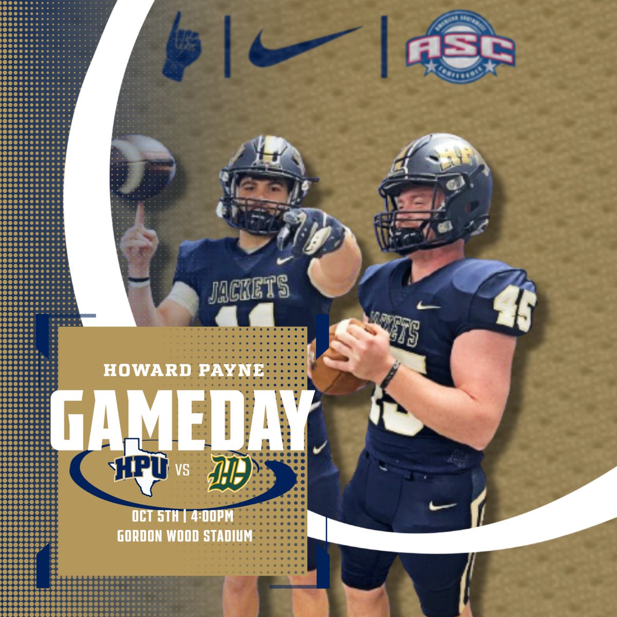hputxfootball's tweet photo. 🏈 Game day is here! Let’s pack the stands, bring the energy, and turn up the volume!  🔥💥 Who’s ready to shake the bleachers and show our HPU pride? 🙌 #HailTheGoldAndBlue #StingEm https://t.co/v1FXph8MT5