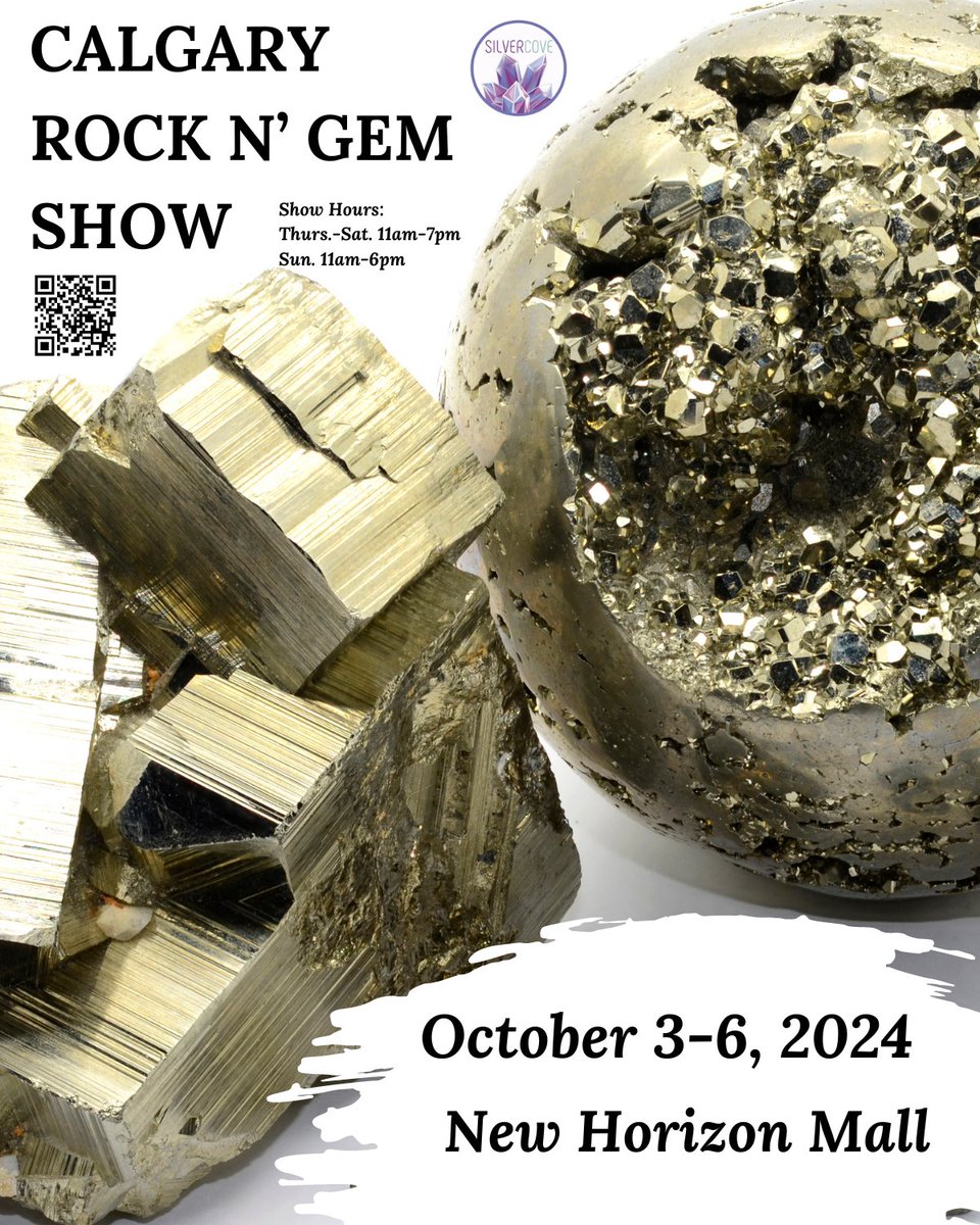 Visit Canada Gem Shows event page on Facebook or our website cangems.ca

#silvercove #calgary #newhorizonmall #MallLife #rocks #gems #minerals #cangems #rockngem #silvercovecalgary #yyc #calgaryalberta #balzacalberta #gemshow2024 #yycevents