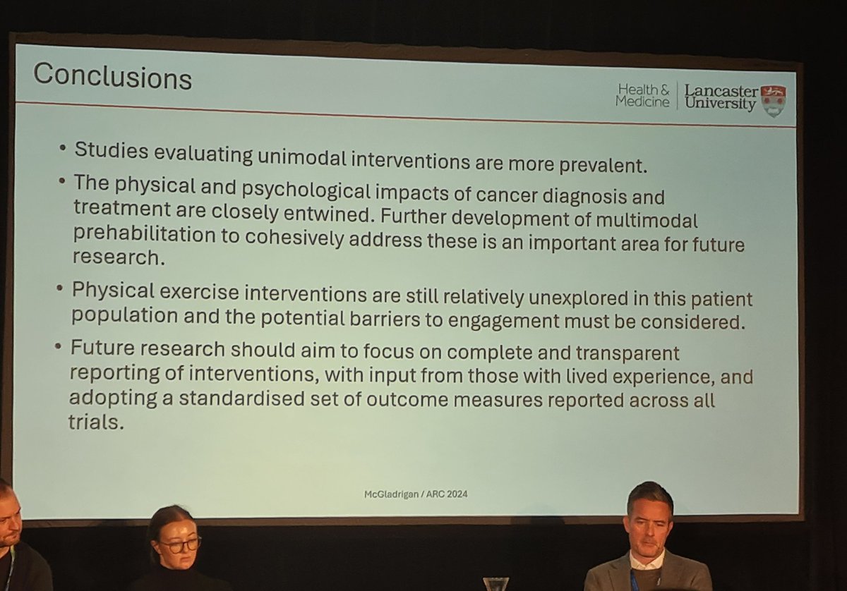 #ARC2024 Beth talking about prehab for gynae cancer patients. Really interesting to learn about the variety within the literature and need for multimodal prehab and standardised outcome measures