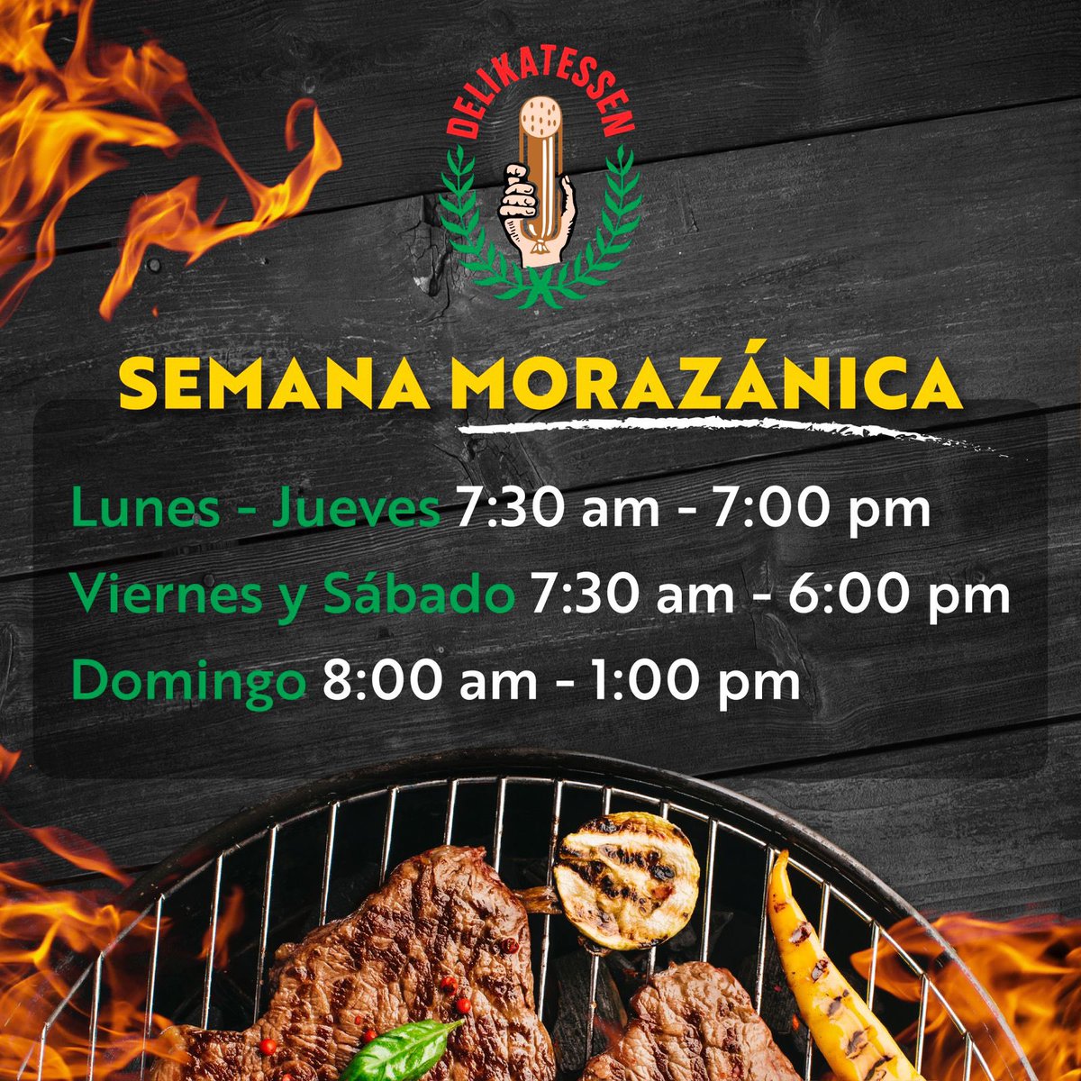 Estamos abiertos hasta las 6:00 pm 🔥