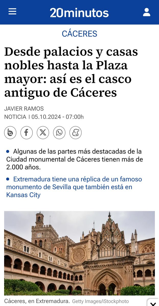 celvalmor's tweet image. Eeehhhmmm, @20m, la plaza de la imagen efectivamente es Santa María, pero de GUADALUPE, en GUADALUPE (Cáceres)
Y la imagen de la cabecera es el Monasterio de GUADALUPE, que va a ser que taaaampoco está en el casco antiguo de Cáceres, sino adivinad dónde 🙄
20minutos.es/noticia/563973…