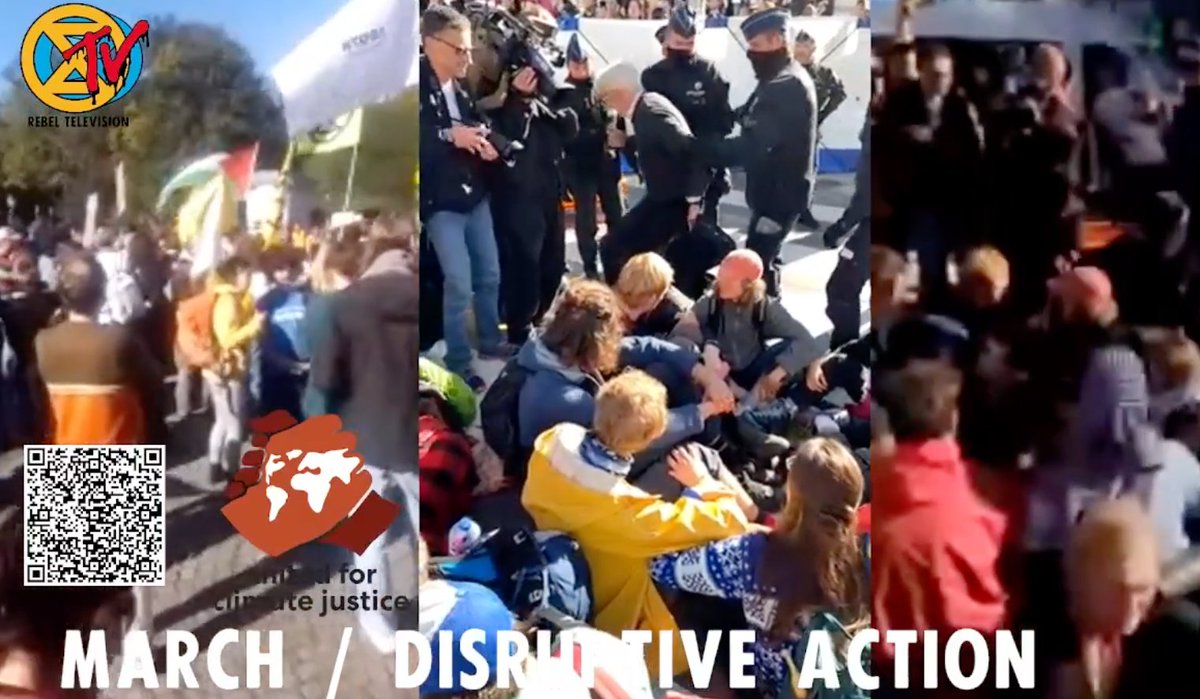 Activists arch on Brussels calling for an end to fossil fuel subsidies - Activists including Greta Thunberg arrested:  "Our politicians have failed us." 
genn.cc/our-politician…
#StopFossilSubsidies