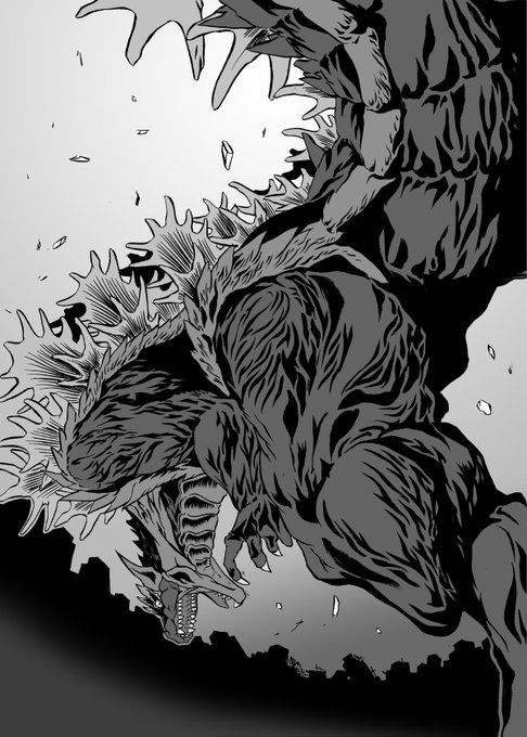 pixivリクエスト頂戴しました。 | エンジェルダスト/浅間夜行 #pixiv 【】pixivリクエストも納めます。いちおかさんオリジナルデザイン版ゴジラ。 