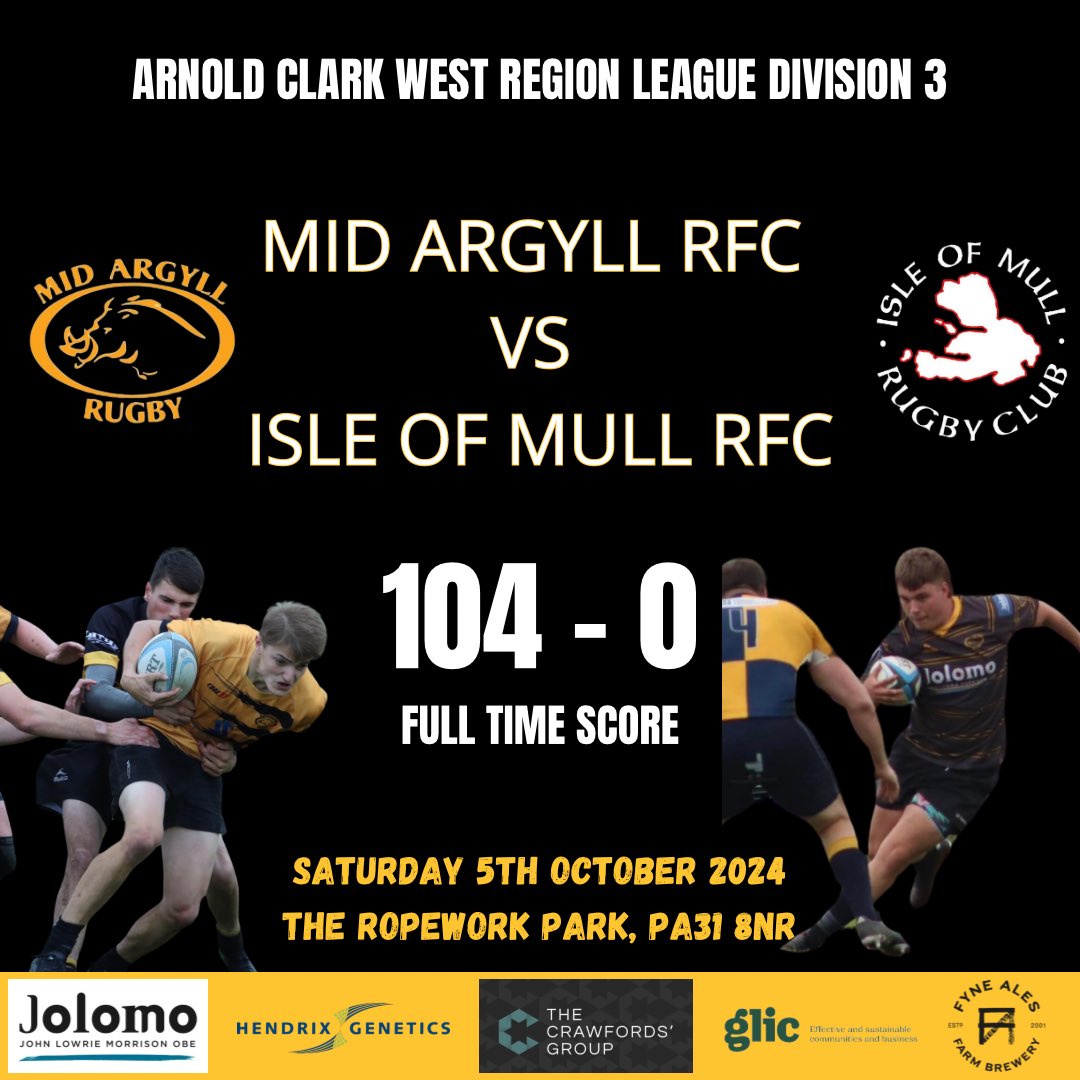 And the boars have done it again! Another high score to nil under the belt 💪🐗 well done lads! 

Thanks to Isle of Mull RFC for travelling over to us and giving us a good game of rugby.