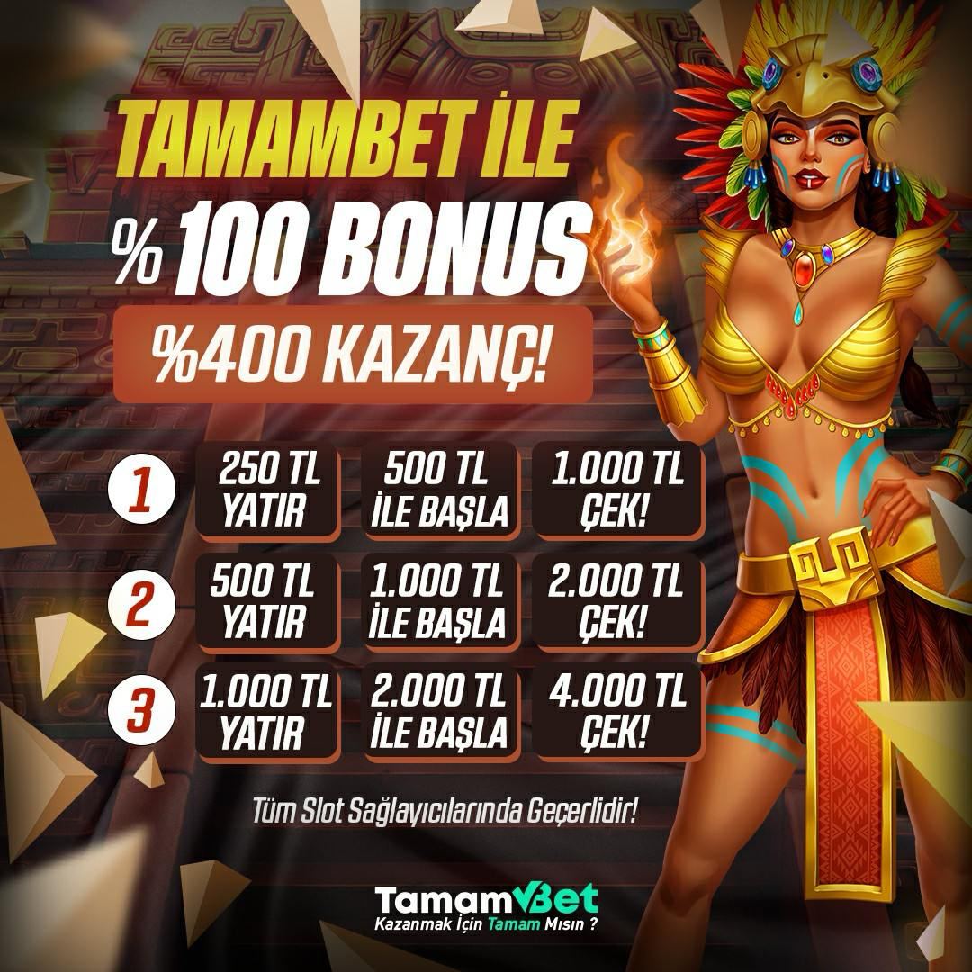 🔥 %100 Slot Yatırım Bonusu ile %400 Kazanç!

🍀 Tüm slot sağlayıcınlarında geçerlidir!

💰 250TL Yatır, 500TL ile başla 1.000 TL Çek!

💰 500TL Yatır, 1.000TL ile başla 2.000 TL Çek!

💰 1.000TL Yatır, 2.000TL ile başla 4.000 TL Çek!

Tamambet Giriş: cutt.ly/TamambetX