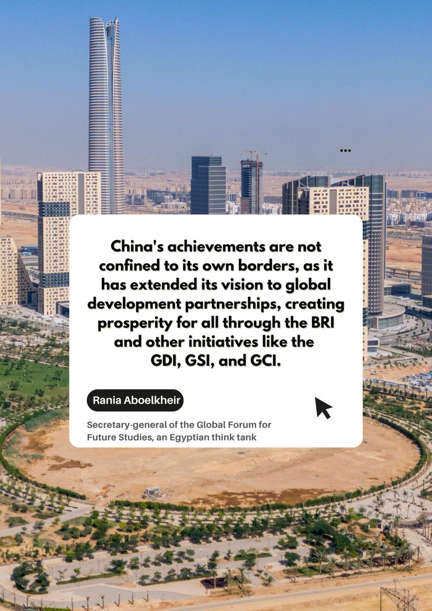 As a force contributing to global peace, stability, and progress, China is actively working to build a shared future for humanity, according to Rania Aboelkheir, secretary-general of the Global Forum for Future Studies, an Egyptian think tank.