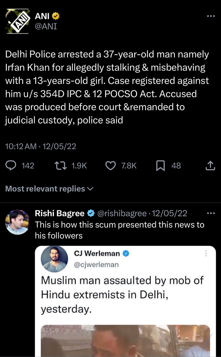 factscheck007's tweet photo. Stop spreading fake news —->

Claim
Hindutva goons assault a Muslim man in the middle of the road, forcing him to chant “Jai Shri Ram”.

Fact
Video dates back to May 2022, showing man thrashed for stalking a minor in Delhi, while the audio is from an unrelated case in Madhya Pradesh, dating back to August 2021.

See the image