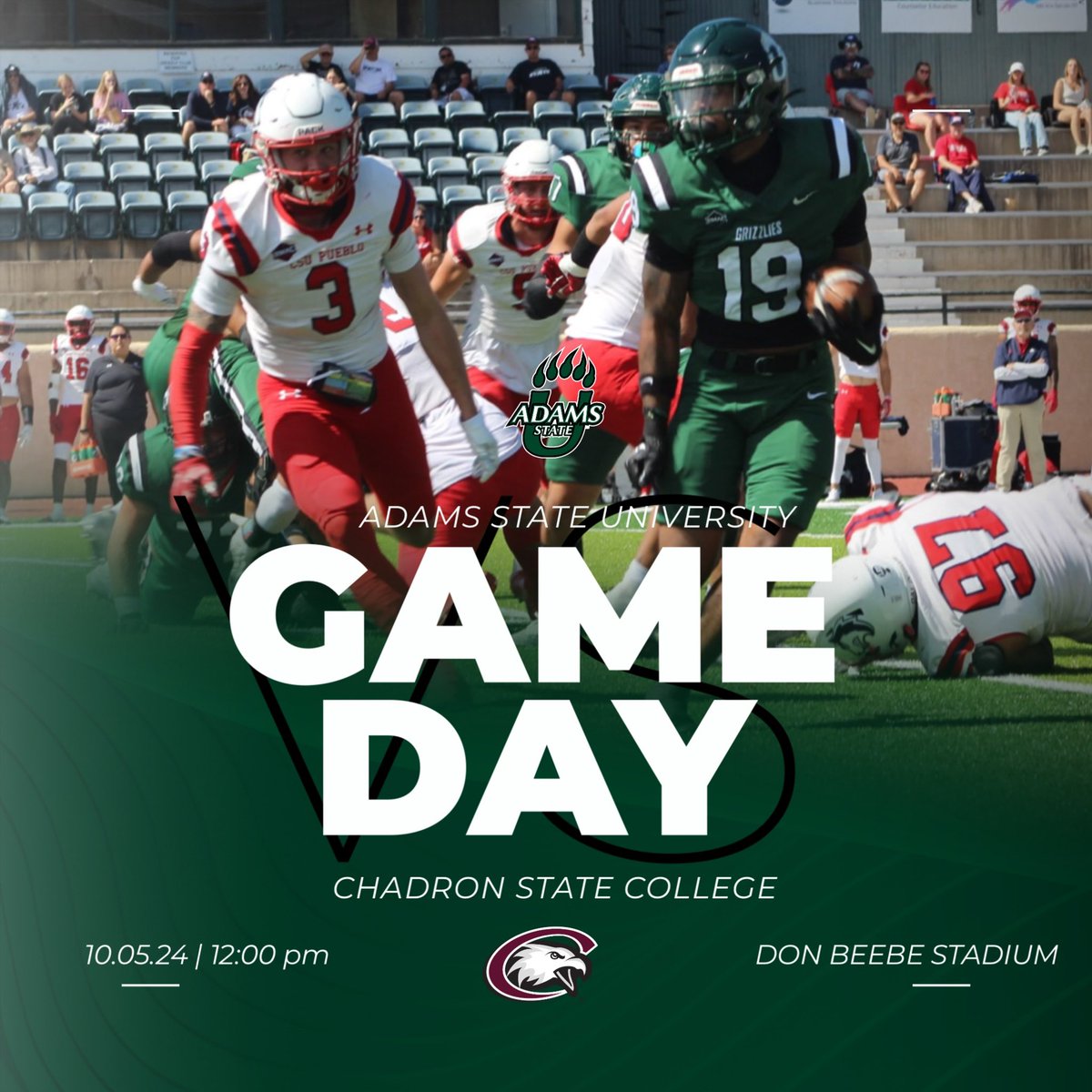 Wake up Grizz Nation! It’s GAMEDAY!! 
•
📍: Chadron, NE. 
📺: RMAC Network 
⌚️: 12pm