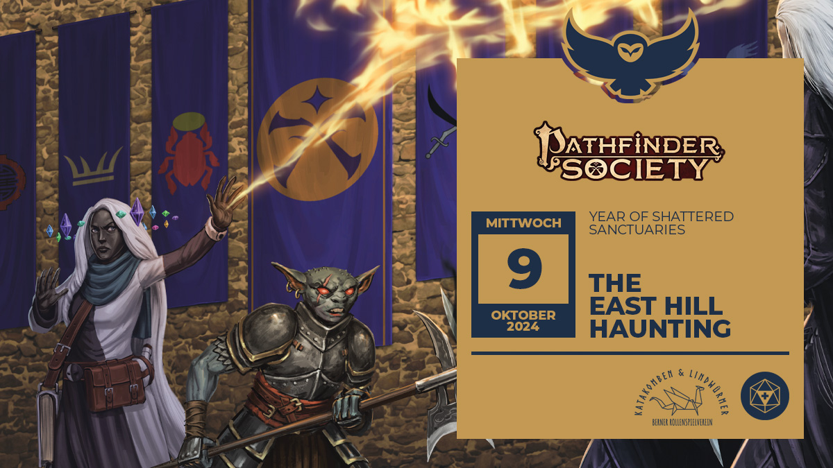 TytonRPG's tweet photo. Kundschafter! Die #PathfinderSociety findet nächsten Mittwoch in Bern statt! Wir treffen uns gleich neben  dem Berner Bahnhof beim Verein Katakomben &amp; Lindwürmer. Auch für #TTRPG-Neulinge geeignet.

🗓️ 25.09.2024 17:30-23:00
🗺️ Laupenstrasse 18, Bern
✏️ Anmelde-Link im Kommentar https://t.co/Gi1hCe7k56