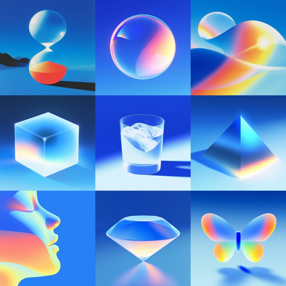 gnrlyxyz's tweet image. Cool tones, minimalism, and iridescence 💎

--sref 2700920344 --p dg2k8l2

#midjourney