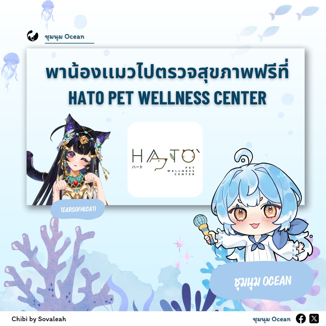 Oceanspace_th's tweet photo. สำหรับคนรักน้องแมวที่อยู่ในกทม. เดินทางสะดวก มาตรวจสุขภาพน้องได้ฟรีที่ HATO PET WELLNESS CENTER 
เลือกสาขาที่ใกล้และสะดวกที่สุดได้เลย! 💕
  
🗓 ต้องตรวจภายในเดือนนี้น้าาา 
อย่าลืม! ติดต่อก่อนวันเสาร์ที่ 5 ต.ค. เวลา 12.00 น. นะคะ 💌 https://t.co/iNemJXd1PH