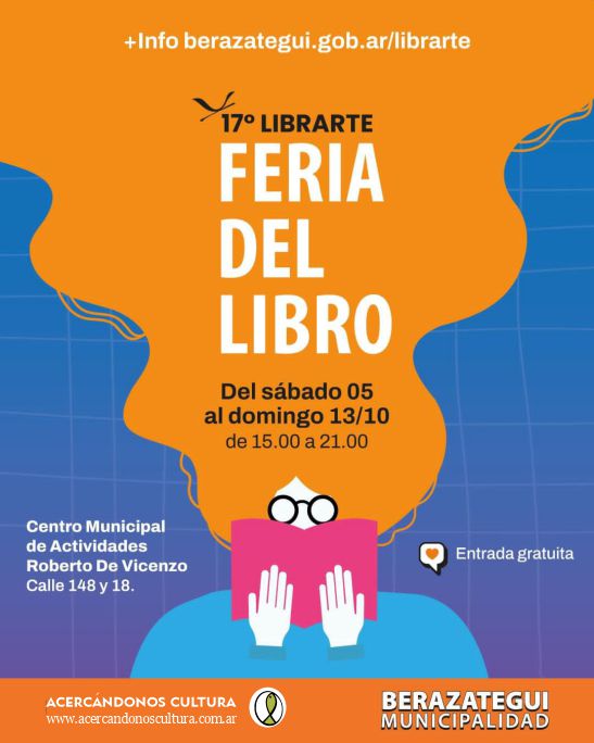 mcacercandonos's tweet photo. 📚 Decimos presente como todos los años en la Feria del Libro de Berazategui, provincia de Buenos Aires.

Te esperamos en nuestro stand desde hoy al 13 octubre de 15 a 21 hs. Centro Municipal de Actividades Roberto De Vicenzo, calle 148 y 18

https://t.co/EqQhzGggKr https://t.co/TBIH6rbAE2