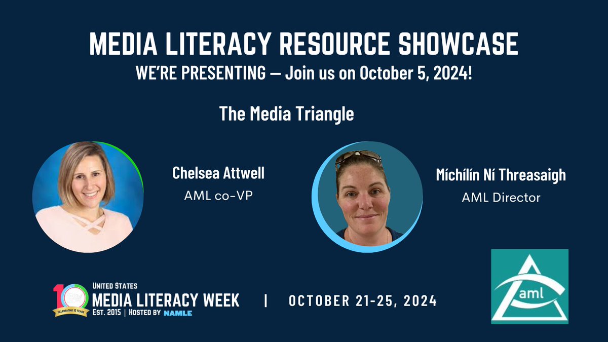 Join us at <a href="/MediaLiteracyEd/">NAMLE</a>'s #MLW24 Resource Showcase! We're excited to share the Media Triangle with other media literacy educators today!