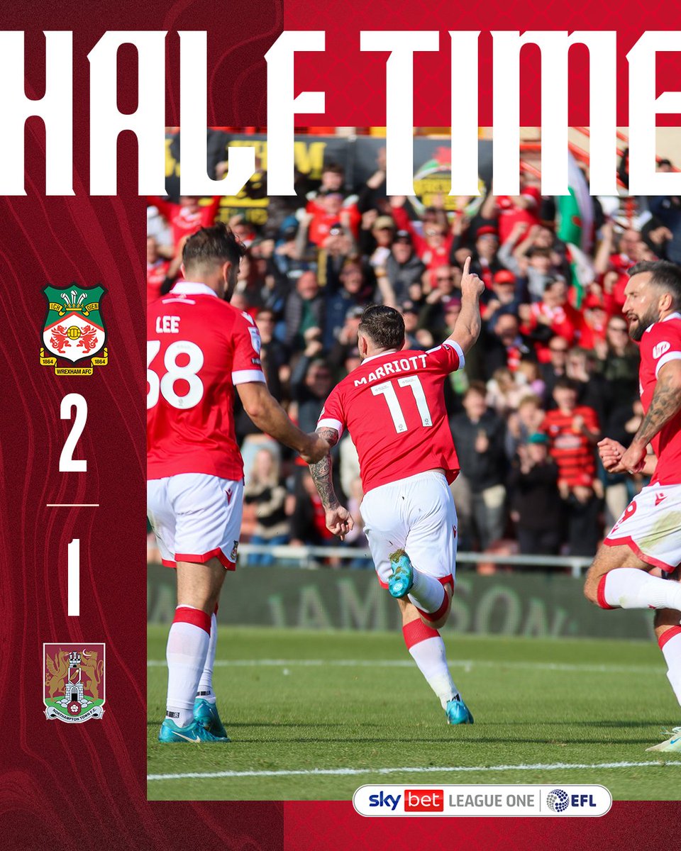 Goals from Marriott &amp; McClean give us the lead going into the break 👊

🔴⚪️#WxmAFC