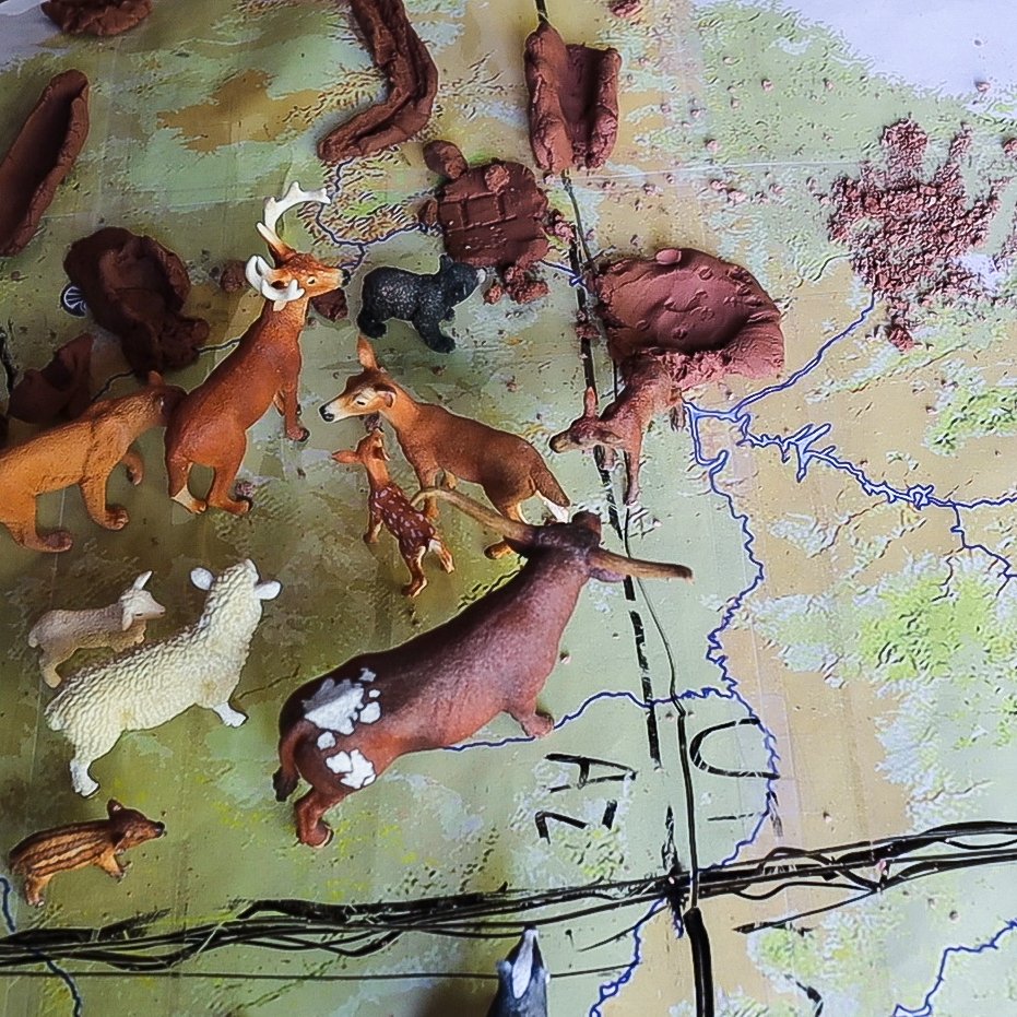 museumofnaz's tweet image. Sometimes learning is messy. Here we have the leftovers after kids at our Science Day marked a Colorado Plateau map with the mountains, rivers, and animals. They got very creative! #funwithmaps #ColoradoPlateau