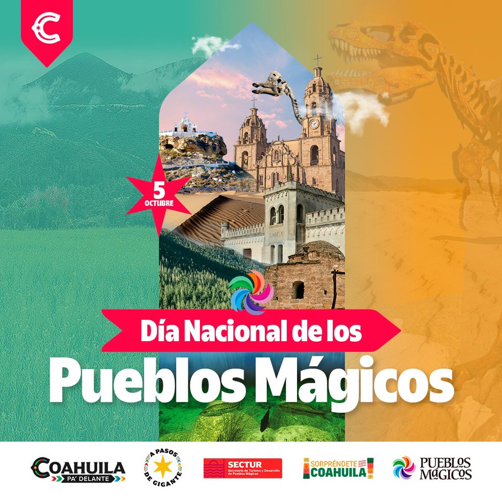 Hoy resaltamos la gran riqueza turística de nuestros 8 Pueblos Mágicos, guardianes de nuestras tradiciones que reflejan el orgullo coahuilense. Celebramos el esfuerzo de sus comunidades por preservar su esencia y compartirla.

¡Felicidades!

SorpréndeteConCoahuila