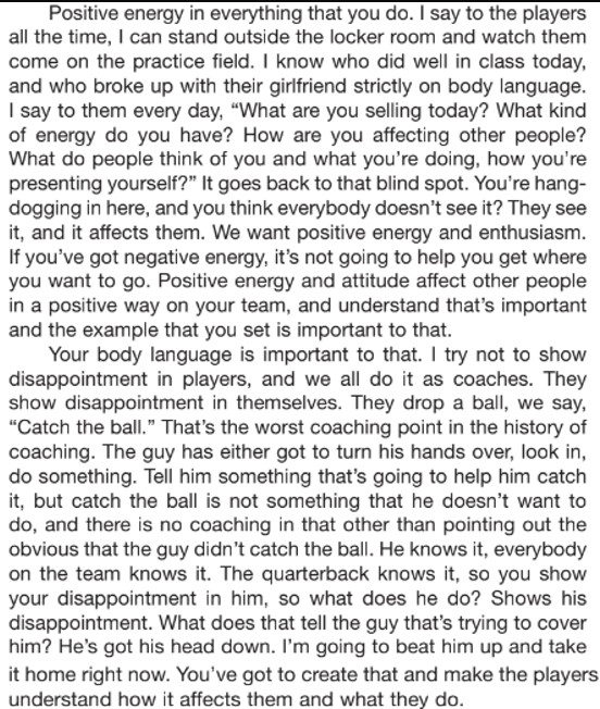 ➡️Coach Saban: POSITIVE ENERGY