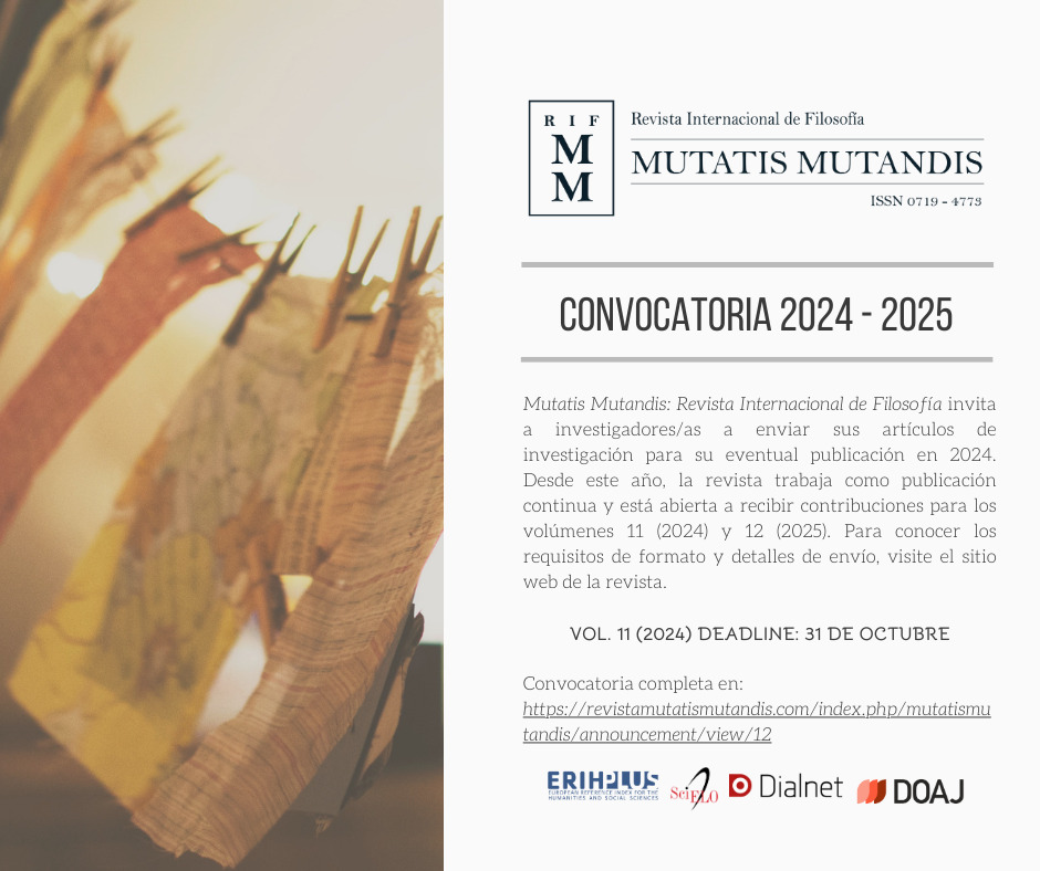 Mutatis Mutandis: Revista de Filosofía tweet media