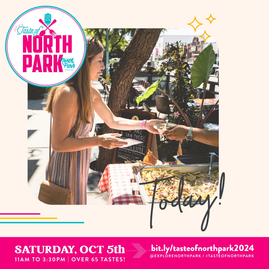 🚨 Limited tickets available! 🚨
TODAY is the day for Taste of North Park! Get ready to enjoy the best food, drinks, and atmosphere in town. 🍽️🍻

🎟️ Last-minute tickets available—bit.ly/tasteofnorthpa…