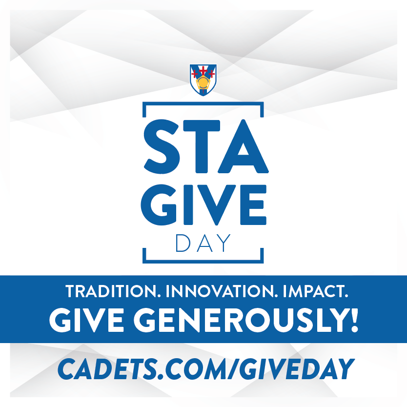 AllThingsSTA's tweet photo. Mark your calendars for October 8, our 24-hour Give Day! Join Saint Thomas Academy by making a gift to help us reach our goal of 1,000 donors in 24 hours. Your support can transform lives and make a lifelong impact on our current and future students! Go Cadets! #stagives https://t.co/ftqtUbC3LP