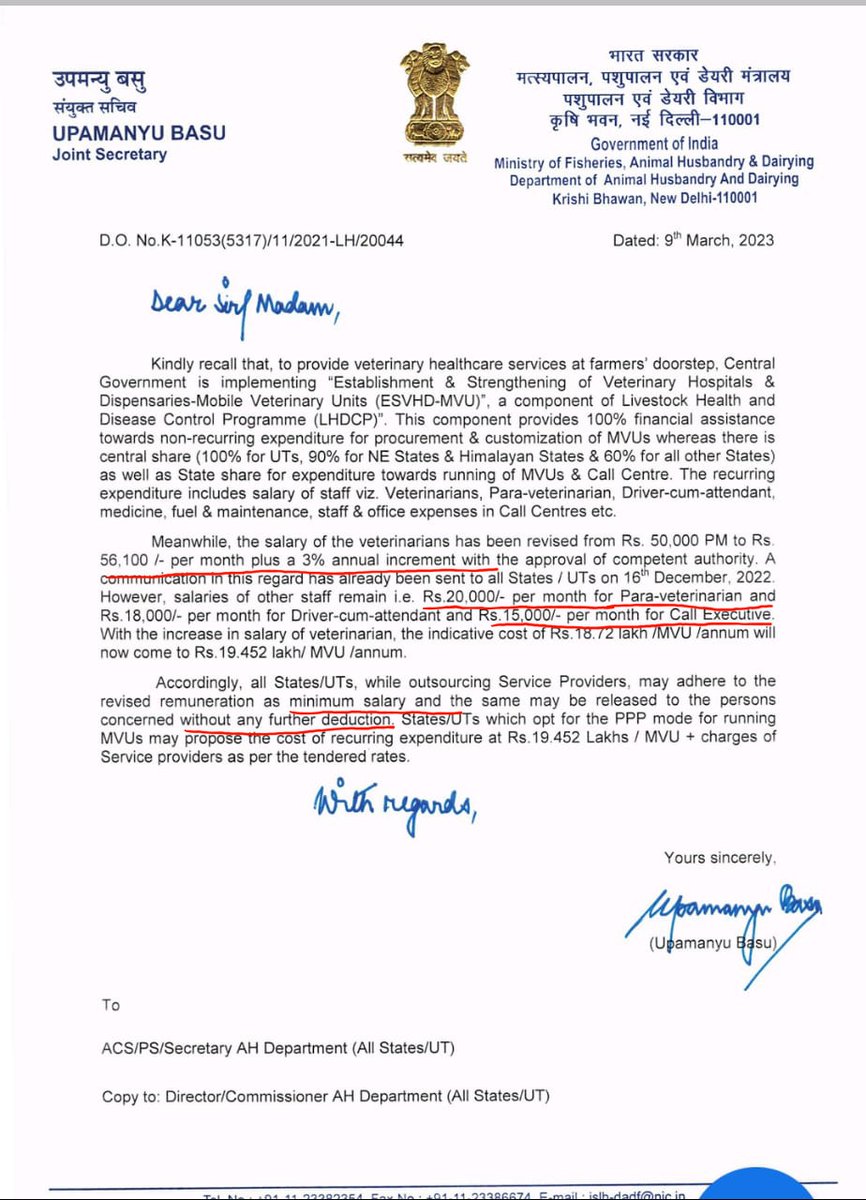 <a href="/TheUpenYadav/">Upen Yadav (मोदी का परिवार)</a> <a href="/BJP4India/">BJP</a> <a href="/BJP4Rajasthan/">BJP Rajasthan</a> यह सब तो ठीक है लेकिन केंद्र सरकार द्वारा निर्धारित मानदेय तो दिलवाओ पशु चिकित्सक, पैरावेट व ड्राइवर को... कम्पनीयां अपनी मनमानी चला रही है।