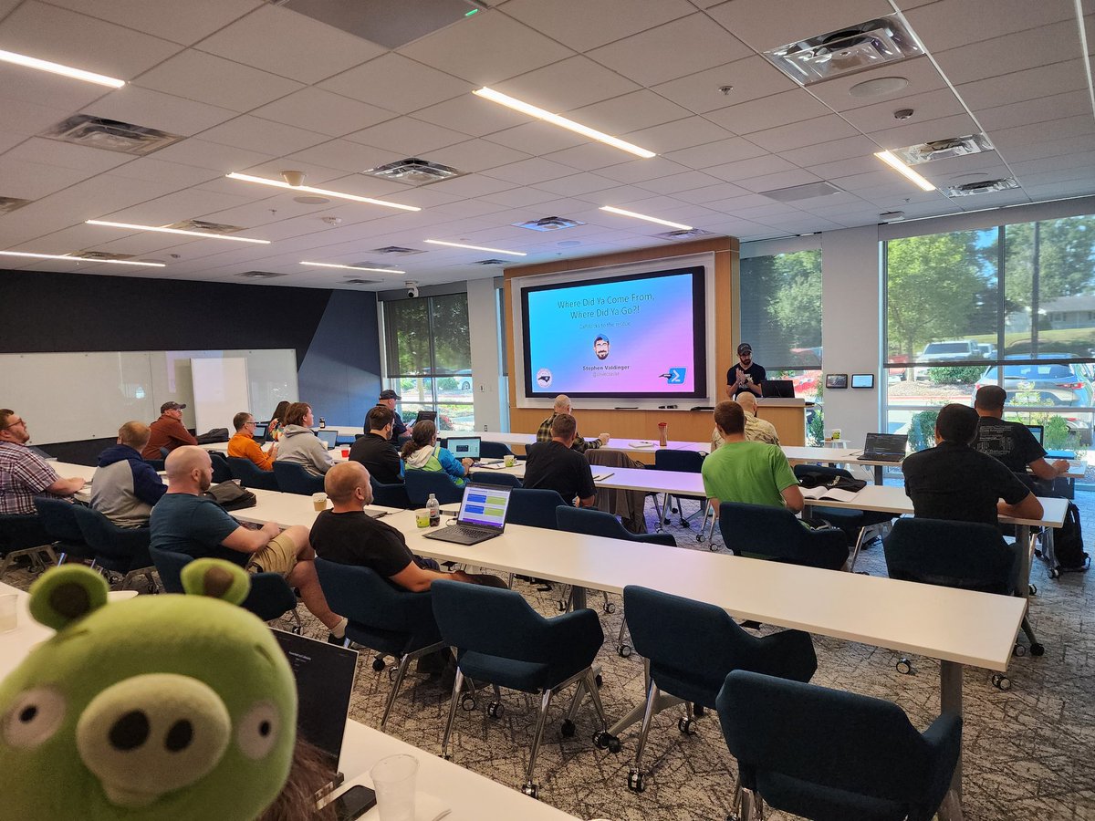 Steven Judd (@stevenjudd) on Twitter photo Making a callback to callstacks in #PowerShell with <a href="/steviecoaster/">Stephen Valdinger</a> at #PSSaturdayNC. <a href="/travelpiggie/">travelpiggie</a> likes to stack objects. Making a callback to callstacks in #PowerShell with <a href="/steviecoaster/">Stephen Valdinger</a> at #PSSaturdayNC. <a href="/travelpiggie/">travelpiggie</a> likes to stack objects.