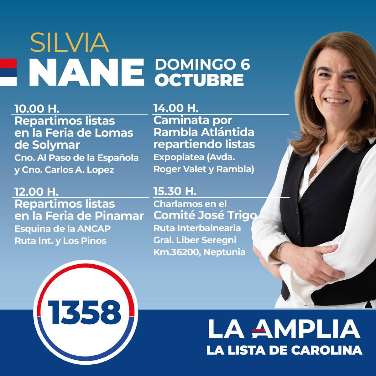 laampliafa's tweet photo. ¡Este domingo 6! Acompañá a @silviananefa en las actividades junto a #LaAmplia #LaListaDeCarolina #1358 https://t.co/eib0JTYjtl