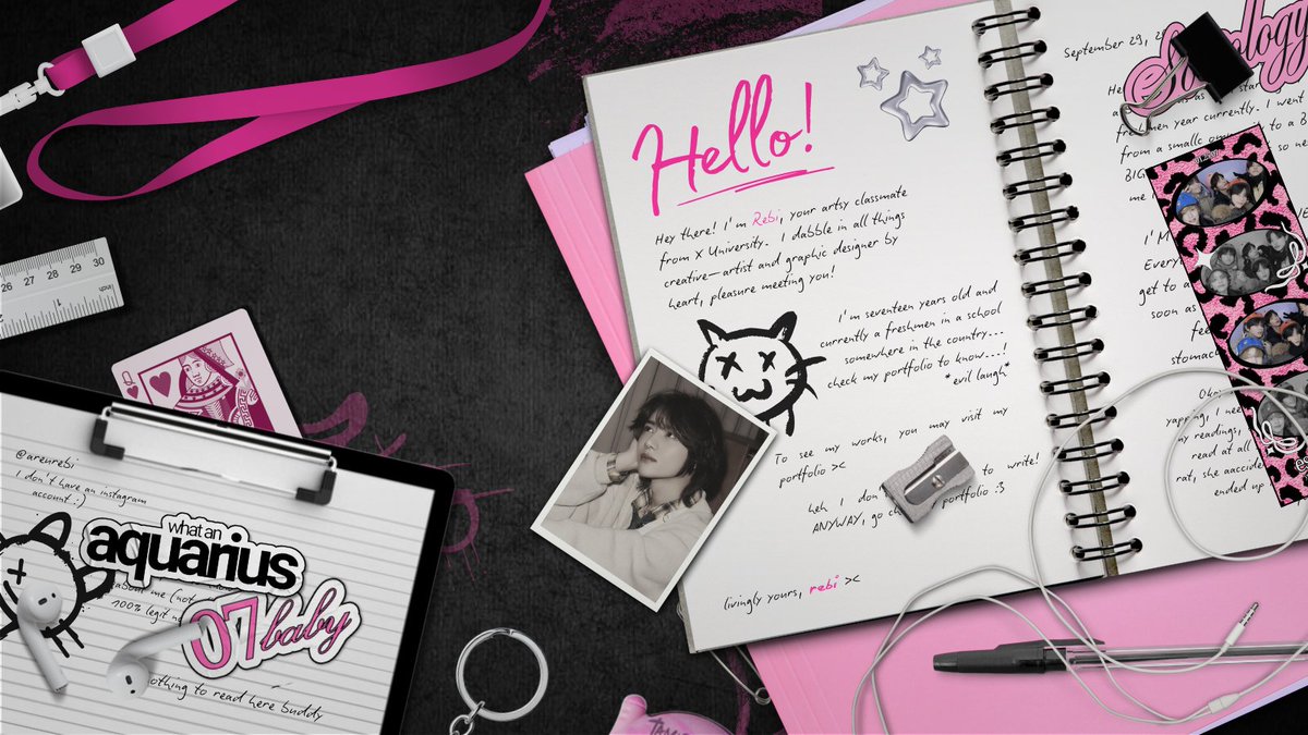 📔

Hey there! Rebi here, your artsy classmate from X University, I dabble in all things creative—graphic designer and artist by heart. Feel free to explore my portfolio below to check out more of my work. 

Portfolio Link: byrebi.my.canva.site