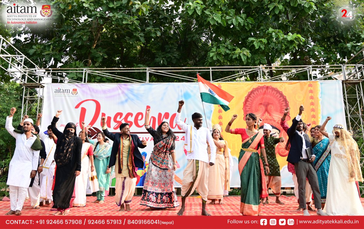 AitamOfficial's tweet photo. Dusshera Festivities Unleashed at AITAM!
Our campus has turned into a hub of joy and celebration with an unforgettable Dusshera event! Students lit up the day with mesmerizing dance performances, fun-filled activities
#aitam #aitamtekkali #collegeevent #dusshera2024 https://t.co/dxbm0dg09Q